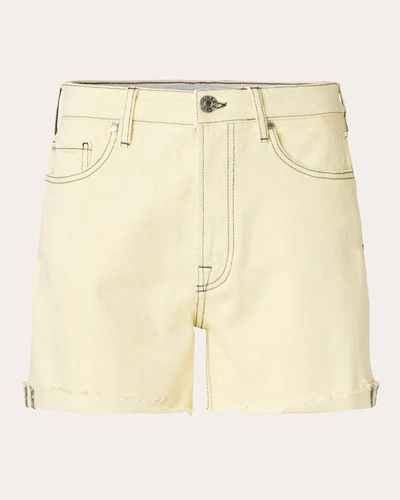 Shop Tomorrow Women's Brown Denim Shorts In Yellow