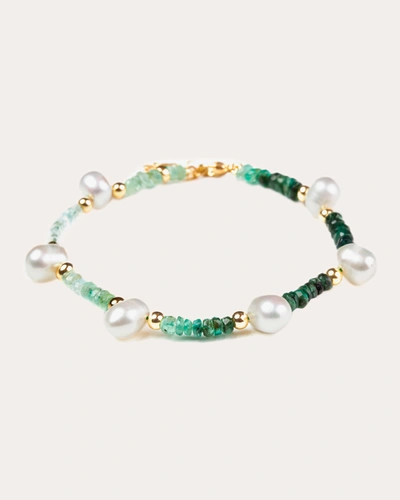 Shop Jia Jia Women's Arizona Emerald Pearl Bracelet In Green