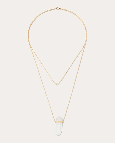 Shop Jia Jia Women's Crystalline Diamond Bezel Crystal Quartz Wrap Necklace In Gold