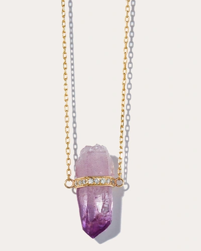 Shop Jia Jia Women's Crystalline Vera Cruz Amethyst Diamond Bar Necklace In Gold