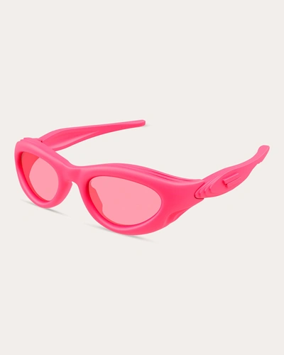 Shop Bottega Veneta Women's Oval Sunglasses In Pink
