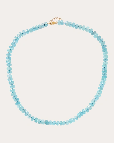 Shop Jia Jia Women's Oracle Aquamarine Crystal Necklace In Blue