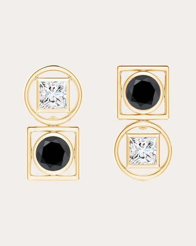 Shop Natori Women's Black & White Diamond Infinity Stud Earrings In Gold