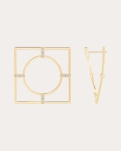 Shop Natori Women's Diamond Bar Infinity Geometric Hoop Earrings In Gold