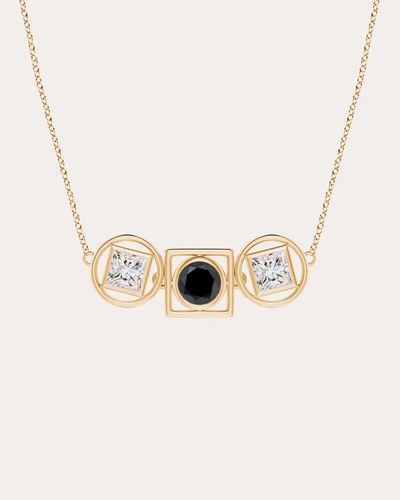 Shop Natori Women's Black & White Diamond Infinity Geometric Necklace In Gold
