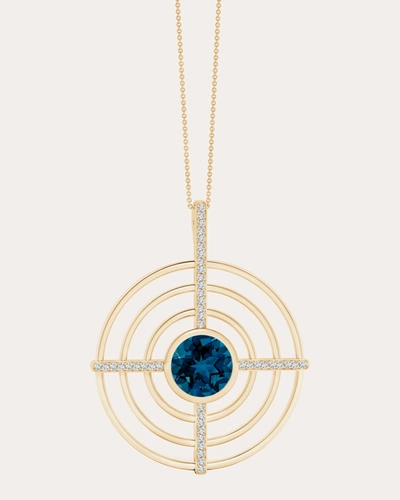 Natori Women's Bar 14k Gold Topaz And Diamond Pendant Necklace In Gold