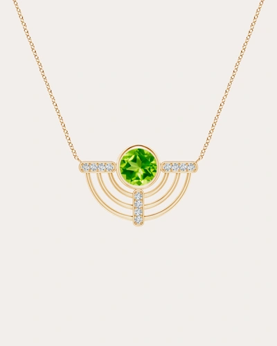 Natori Women's Bar 14k Gold Peridot And Diamond Pendant Necklace In Gold