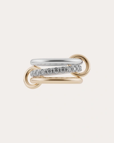 Spinelli Kilcollin Women's Taurus 18k Gold Sterling Silver And Diamond Linked Rings In Silver