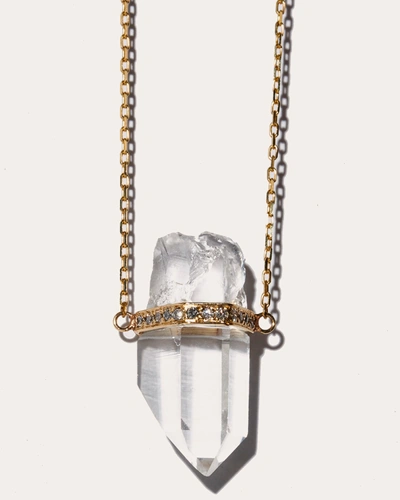 Shop Jia Jia Women's Crystalline Quartz Diamond Bar Necklace In Gold