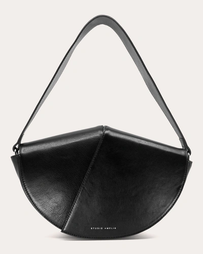 Shop Studio Amelia Women's Stingray Midi Shoulder Bag In Black