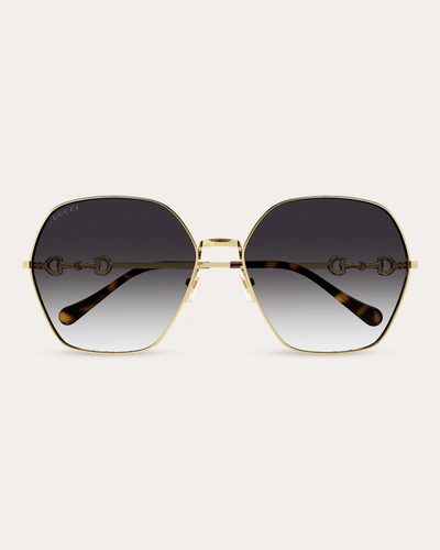 Shop Gucci Women's Shiny Endura Gold Geometric Sunglasses