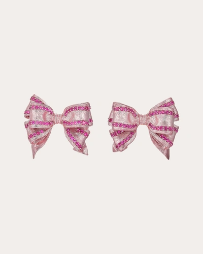 Shop Anabela Chan Women's Rose Mini Bow Tie Stud Earrings In Pink