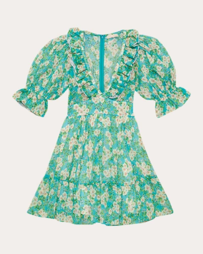 Shop Bytimo Women's Chiffon Puff-sleeve Mini Dress In Blue