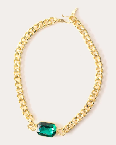 Short & Suite Women's Green Swarovski Stone Extra Chunky Choker Necklace In Green
