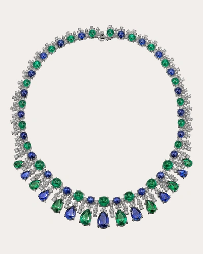 Shop Anabela Chan Women's Emerald Sapphire Tutti Frutti Necklace In Blue