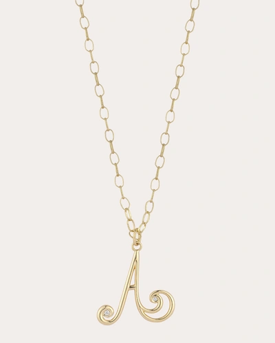 Shop Renna Women's Wave Initial Necklace In Gold
