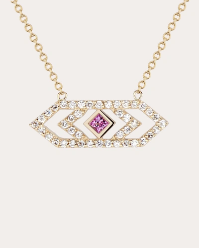 Shop Gigi Ferranti Women's Pink Sapphire Medium Chevron Pendant