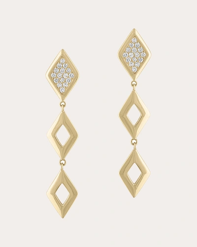 Shop Gigi Ferranti Women's Three Station Diamond Earrings In Gold
