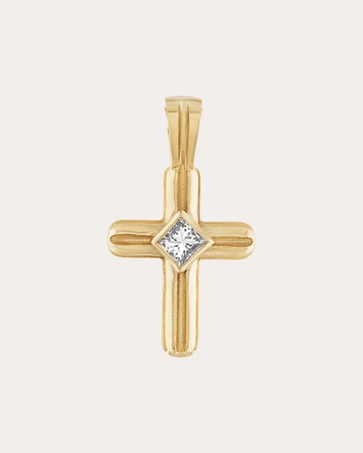 Shop Gigi Ferranti Women's Small Diamond Cross Charm In Gold