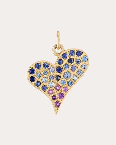 Shop Gigi Ferranti Women's Blue Sapphire & Amethyst Heart Charm In Gold