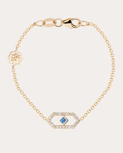 Shop Gigi Ferranti Women's Petite Chevron Chain Bracelet In Blue