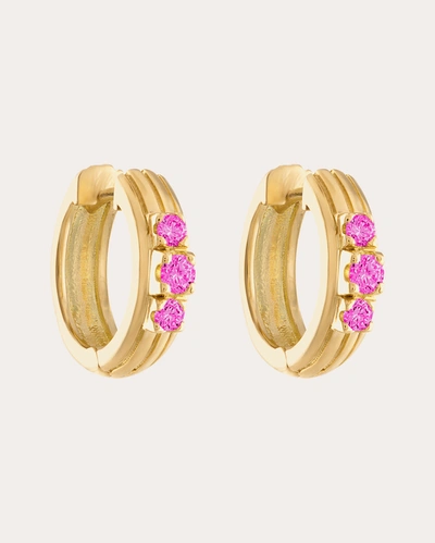 Shop Gigi Ferranti Women's Portofino Huggie Earrings In Pink