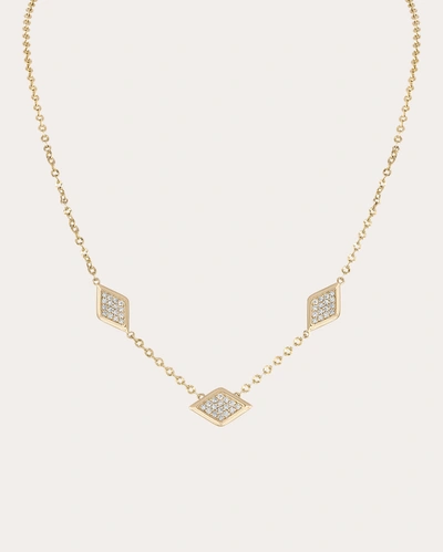 Shop Gigi Ferranti Women's Three Station Diamond Necklace In Gold