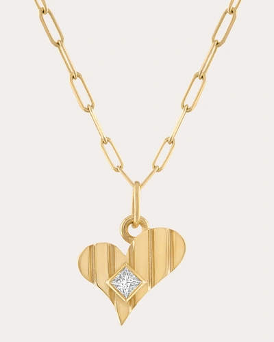 Shop Gigi Ferranti Women's Diamond Five-line Heart Pendant In Gold