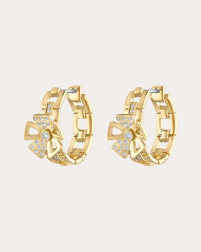 Shop Gigi Ferranti Women's Diamond Flower Huggie Earrings In Gold