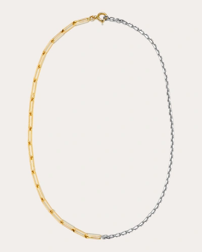 Shop Yvonne Léon Women's Two-tone Nu Solitaire Necklace In Gold/silver