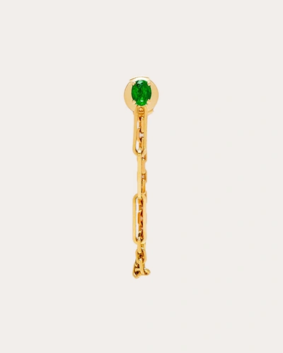 Shop Yvonne Léon Women's Emerald Chain Solitaire Drop Earrings In Gold