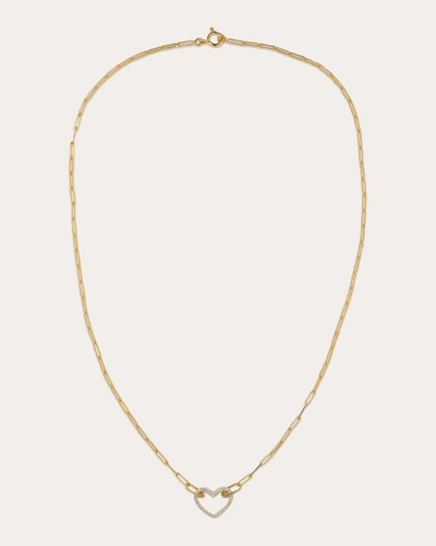 Shop Yvonne Léon Women's Diamond Little Heart Necklace In Gold