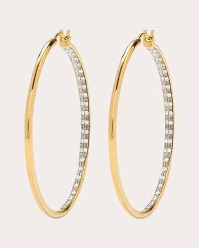 Shop Yvonne Léon Women's Diamond Maxi Hoop Earrings In Gold