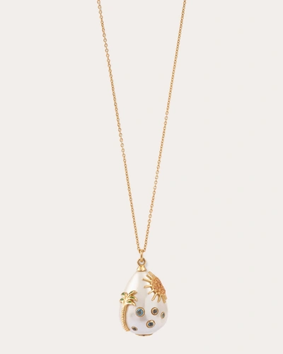 Shop Yvonne Léon Women's Joie De Vivre Pearl Pendant Necklace In Gold