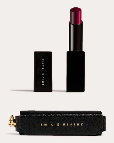 Shop Emilie Heathe Women's Plum Pout Lipstick & Leather Carrying Case Bundle In Purple