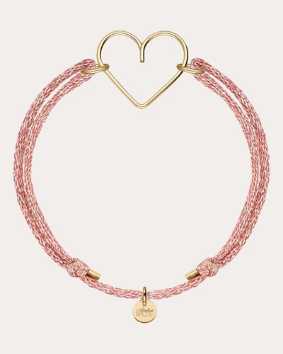 Shop Atelier Paulin Women's Heart Cord Bracelet In Pink