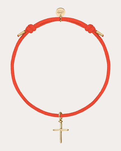 Shop Atelier Paulin Women's Cross Color Block Bracelet In Red