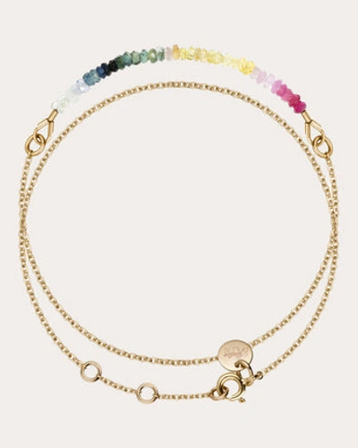 Shop Atelier Paulin Women's Rainbow Sapphire Double Tour Nonza Chain Bracelet
