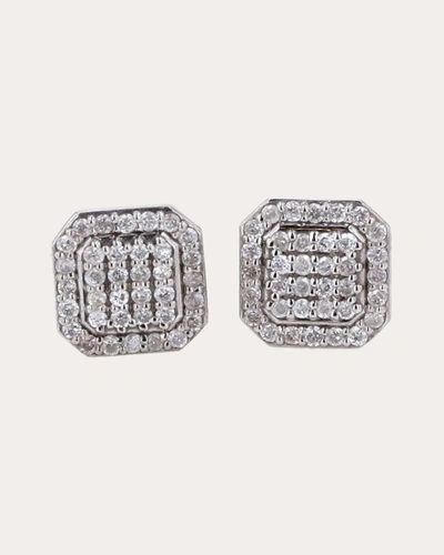 Shop Sheryl Lowe Women's Mini Shield Diamond Stud Earrings In Silver