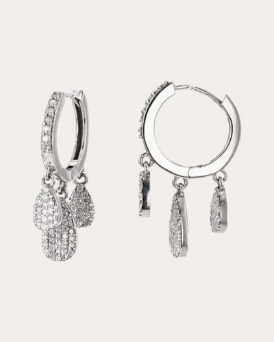 Shop Sheryl Lowe Women's Pavé Diamond 3-shaker Drop Earrings In Silver