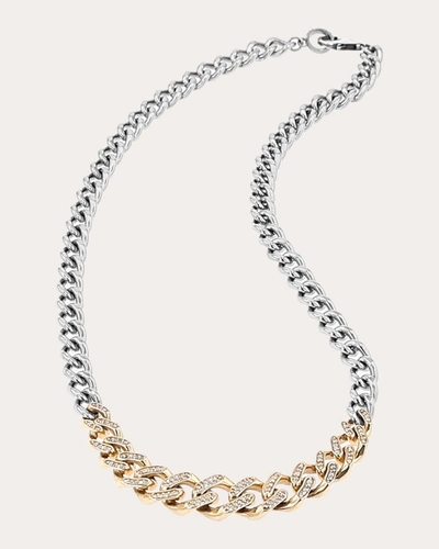 Shop Sheryl Lowe Women's Two-tone Pavé Diamond Tapered Link Curb Chain Necklace In Mixed