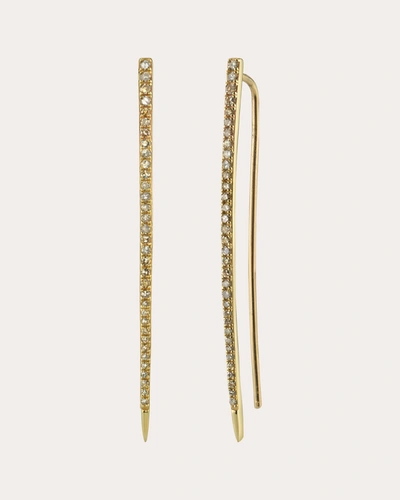 Shop Sheryl Lowe Women's Gold Spike Pavé Diamond Threader Earrings