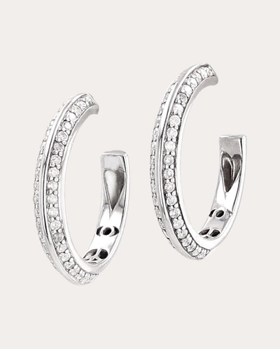 Shop Sheryl Lowe Women's Symbol Knife Edge Hoop Earrings - 22mm In Silver