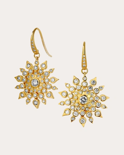 Shop Syna Jewels Women's Diamond Cosmic Starburst Drop Earrings In Gold