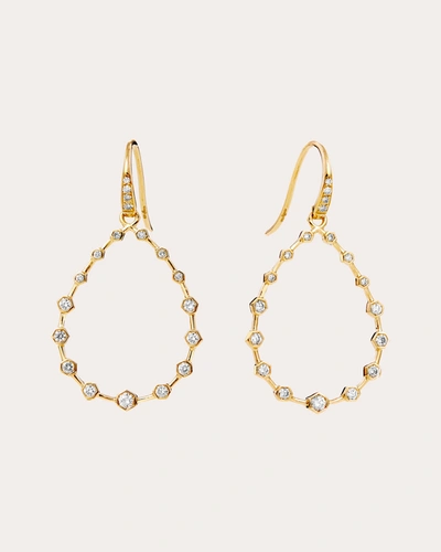 Shop Syna Jewels Women's Diamond Hex Drop Earrings In Gold