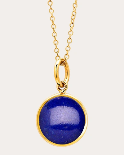 Shop Syna Jewels Women's 10mm Chakra Lapiz Lazuli Charm Pendant In Blue
