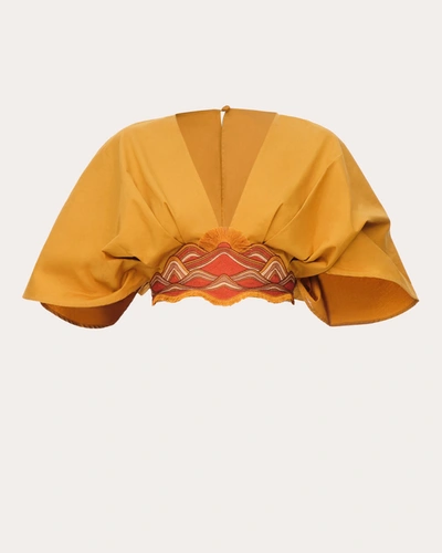 Shop Andrea Iyamah Women's Olla Crop Top In Yellow