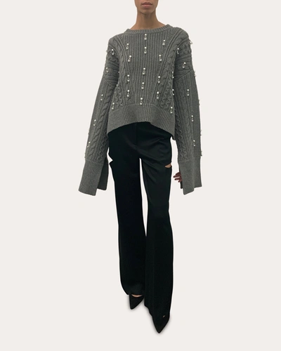 Shop Hellessy Women's Ezra Pearl Sweater In Grey