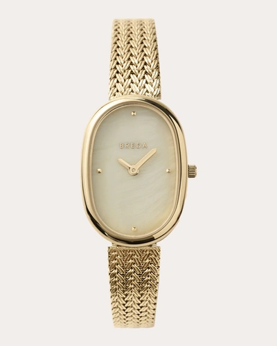 Shop Breda Women's Mother Of Pearl & 18k Gold-plated Jane Tethered Mesh Bracelet Watch - Women