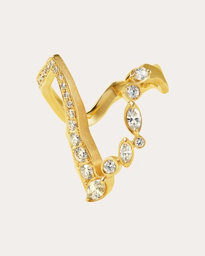 Shop Milamore Women's Floating Pavé Diamond Kintsugi Victoria Ring In Gold